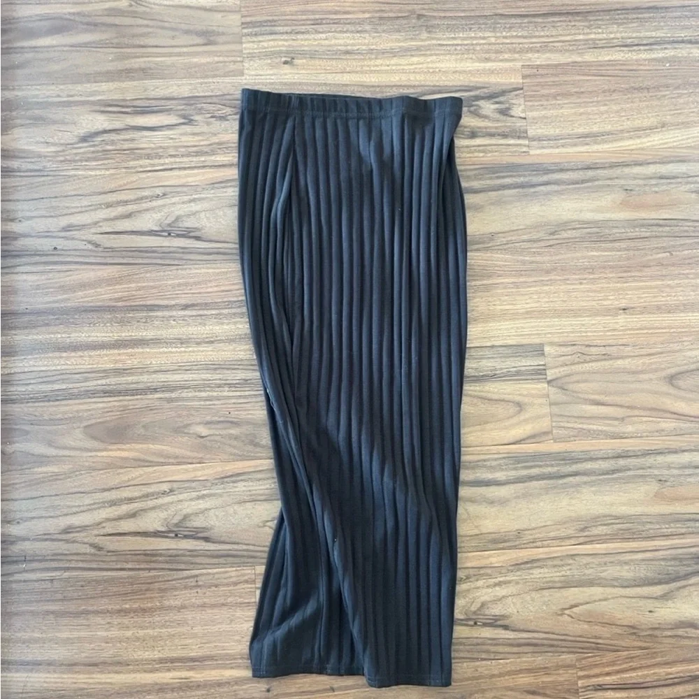 NWT boohoo chocolate brown ribbed pencil bodycon midi skirt​
